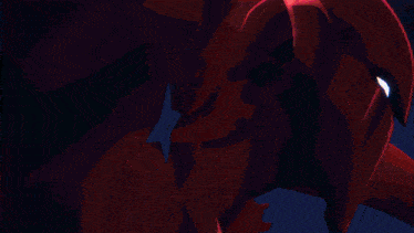a red and blue lightning strike in a pixel art style