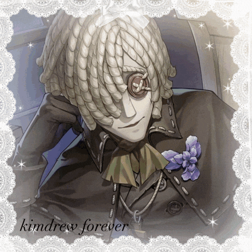 a drawing of a man with the name kimdrew forever