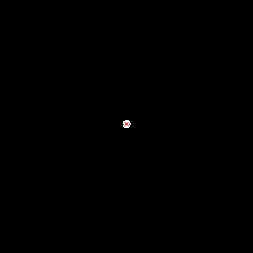 a gray circle with a red square in the center