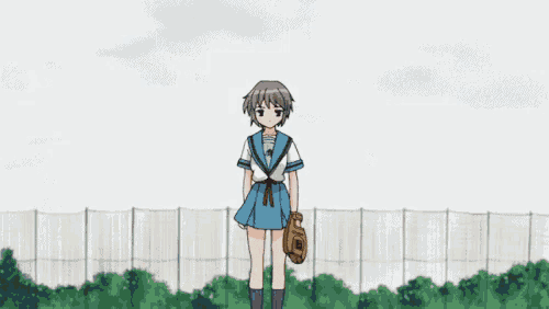a girl in a school uniform is holding a glove while a baseball is flying in the air