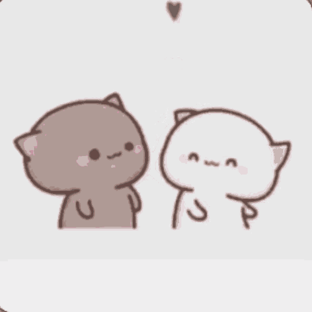 a couple of cartoon cats with hearts on their heads and the word " love "