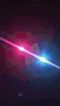 a red and blue light is coming out of the center of the image