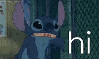 a picture of a cartoon character with the words hi on it