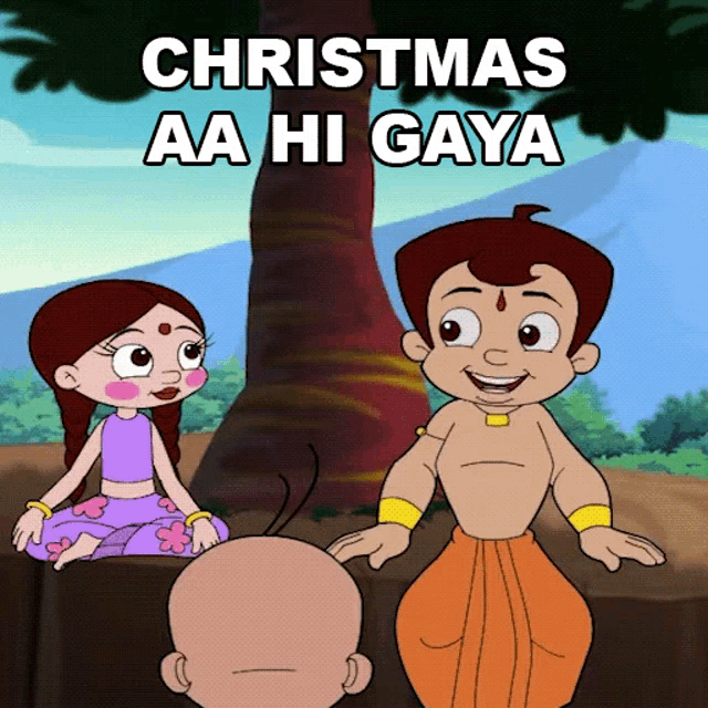 Christmas Aa Hi Gaya Chutki GIF - Christmas Aa Hi Gaya Chutki Chhota Bheem GIFs
