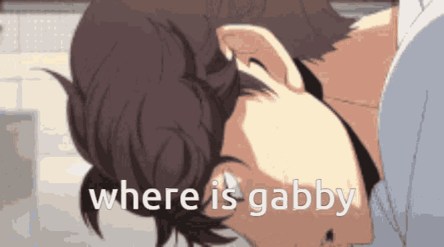 a picture of a person with the words " where is gabby " on the bottom