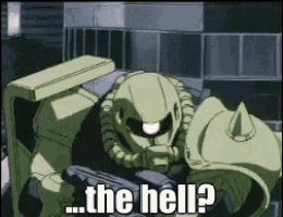 a robot is holding a gun and says the hell ?