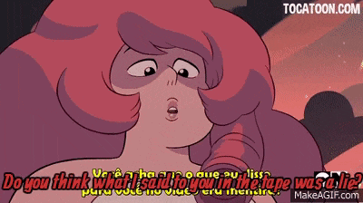 a cartoon of a woman with the words " do you think what i said to you in the tape was a lie " below her