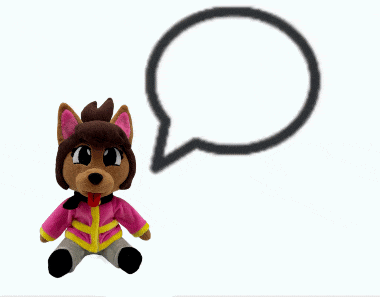 a stuffed animal with a speech bubble saying hue hue hue hue hue hue