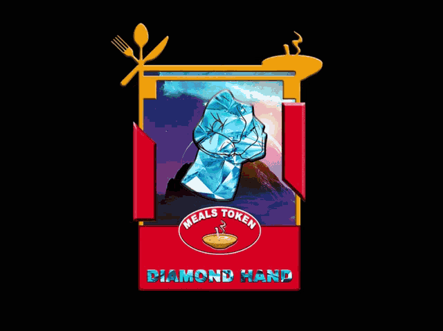 a diamond hand with the words meals token on the bottom
