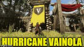 a screenshot of a video game with the words hurricane vainola on it