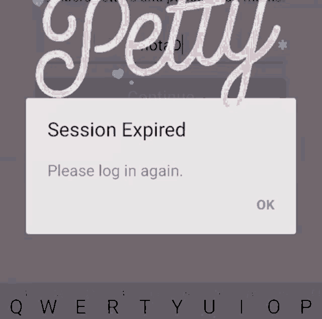 a screen that says " session expired " on it