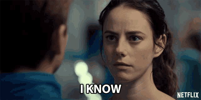 a woman says i know in front of a boy in a netflix ad