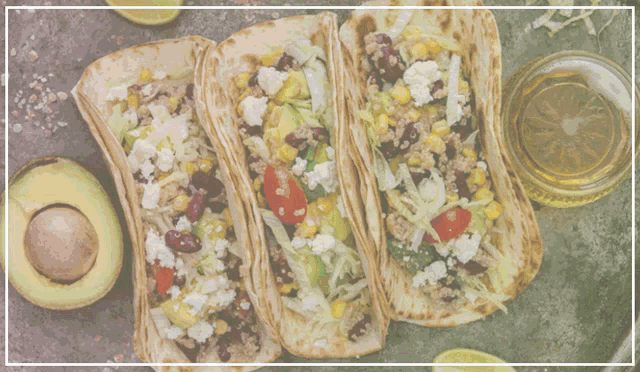 a picture of tacos with the words " best plant based food near me " on it