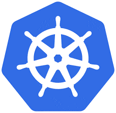 a blue hexagon with a white steering wheel in the middle