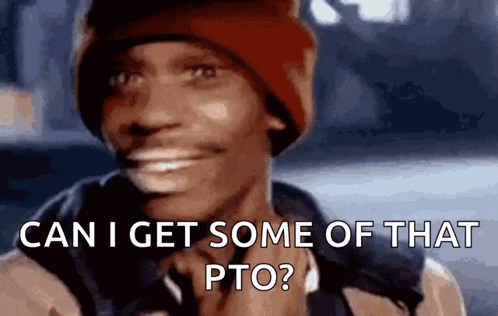a man wearing a red hat is smiling and asking can i get some of that pto