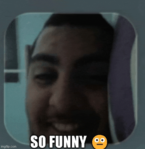 a picture of a man with the words so funny written on it