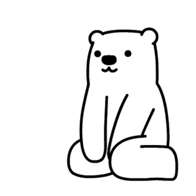 a black and white drawing of a teddy bear sitting on its hind legs .