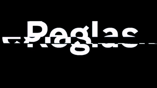 the word reglas is displayed in a glitch effect