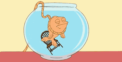 a cartoon of a fish with a rope around its neck and the words " así es impossible " below it