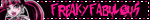 a pink and black sign that says freaky table