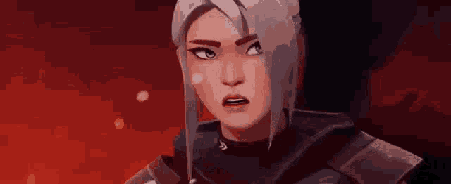a close up of a woman 's face in a video game .
