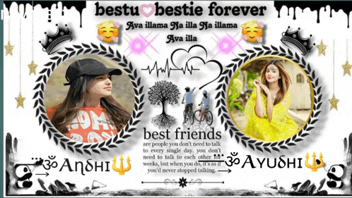a poster that says bestu bestie forever with two pictures