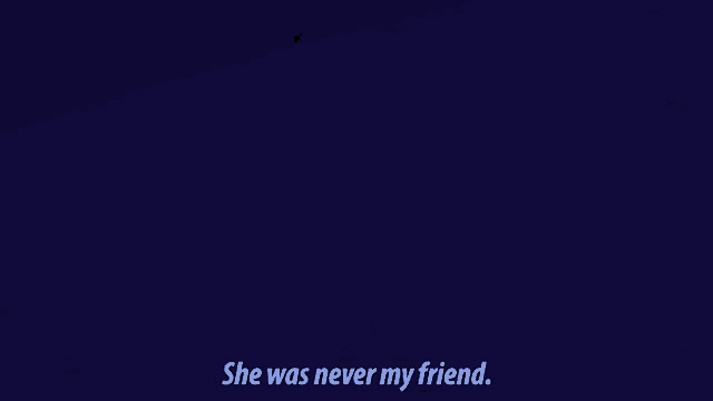 a cartoon of a hand with a bracelet on it and the words she was never my friend