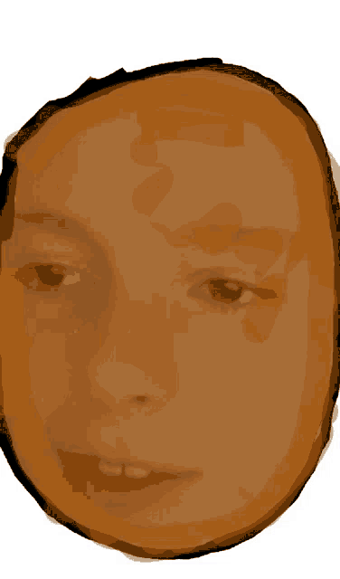 a close up of a person 's face with a question mark on the forehead