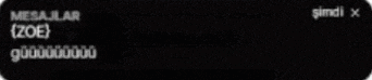 a black background with white text that says mesajlar zoe