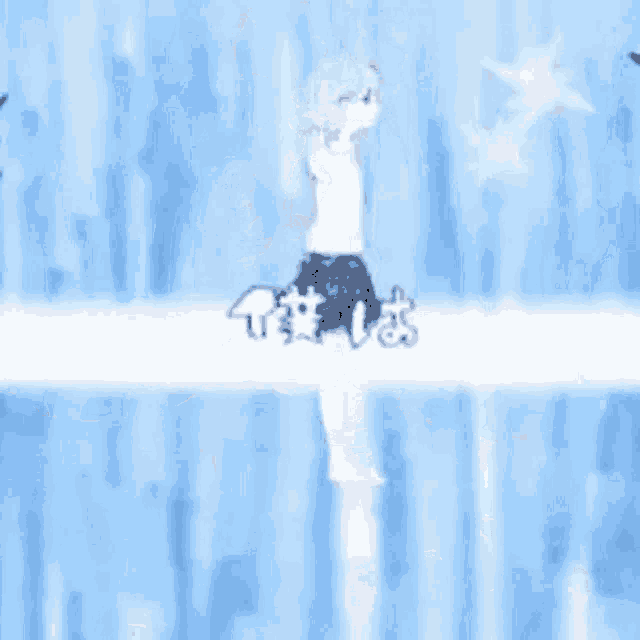 a painting of a waterfall with ice coming out of it
