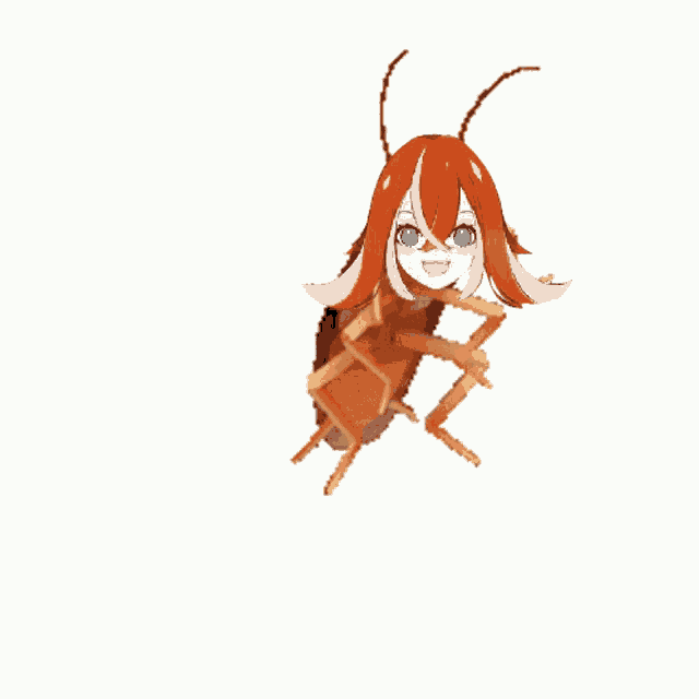 a cockroach with a girl 's head on it 's back