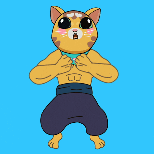 a cartoon of a cat with a lightning bolt coming out of his chest