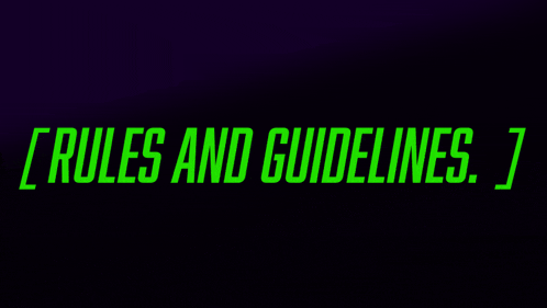 rules and guidelines is written in green on a black background