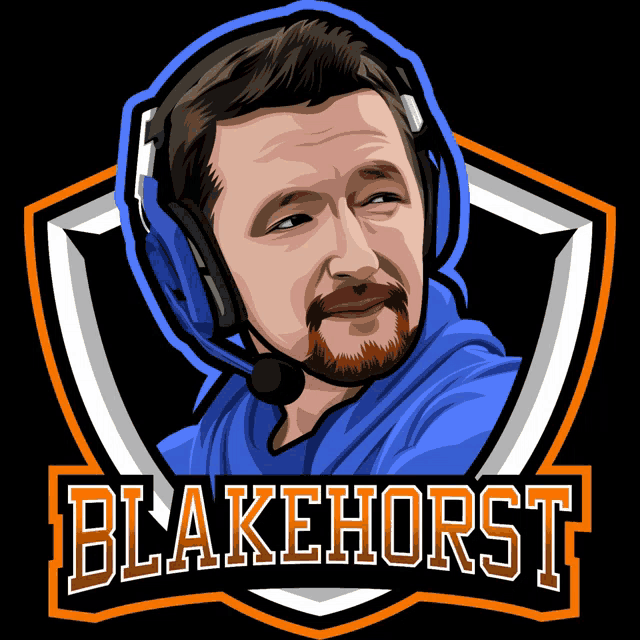 a man wearing headphones and the name blakehorst