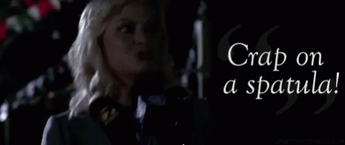 Crap On A Spatula - Parks And Rec GIF - Crap Leslie Knope Parks And Rec GIFs