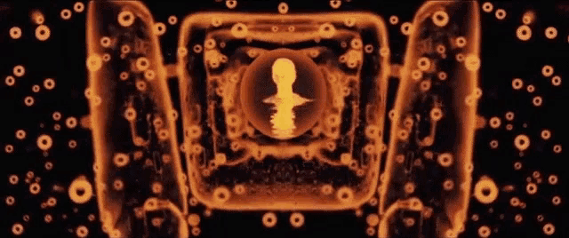 a glowing circle with the letter f in the middle