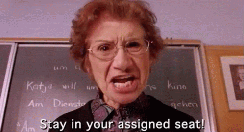 Stay In Your Seat! GIF - Mean Girls Stay In Your Assigned Seat Furious GIFs