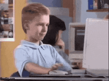 a young boy is sitting in front of a computer .