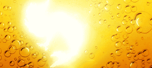 a yellow background with bubbles on it and a white circle in the middle
