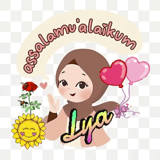 a girl in a hijab is holding balloons and a flower .
