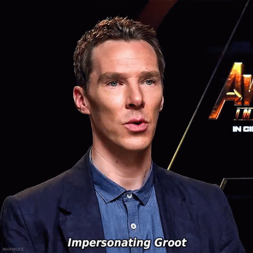 Benedict Cumberbatch I Am Groot GIF - Benedict Cumberbatch I Am Groot Impersonating Groot GIFs