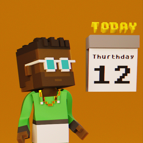 a cartoon character is standing next to a calendar which says today thursday 12