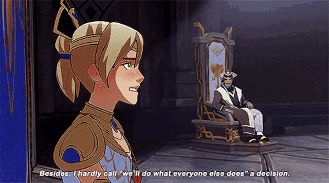 a cartoon character says " besides i hardly call we 'll do what everyone else does a decision "