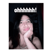a woman is making a funny face with her hand on her chin and the words ohhhhhhh written on the bottom