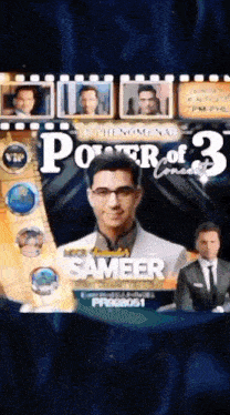 a poster for the phenomenal power of 3 concert featuring sameer
