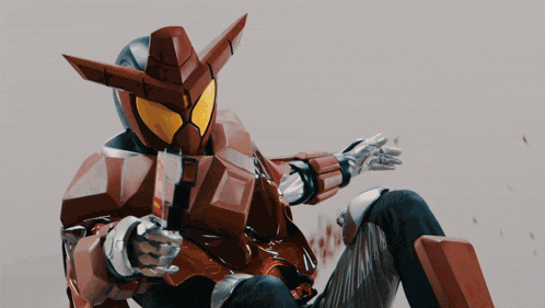 a robot with a cowboy hat on is shooting a bullet