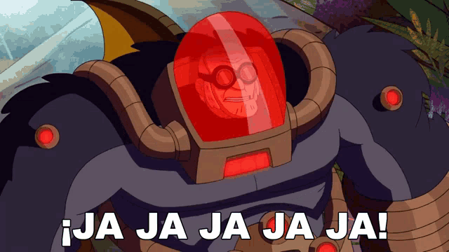 a cartoon character with a red helmet that says ja ja ja ja ja