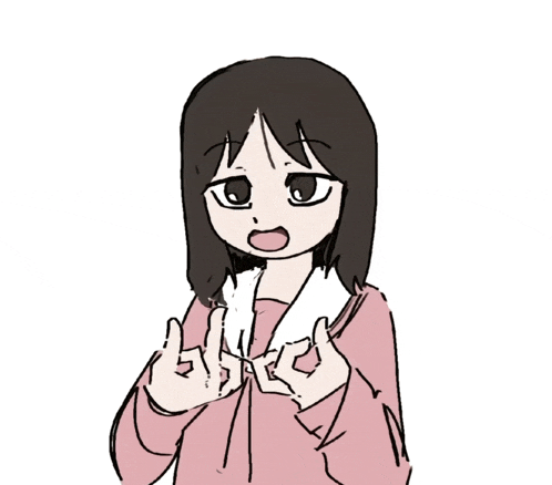 a drawing of a girl in a pink shirt giving a middle finger