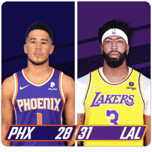 Phoenix Suns (28) Vs. Los Angeles Lakers (31) Half-time Break GIF - Nba Basketball Nba 2021 GIFs