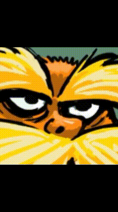 a close up of a cartoon cat 's face with a mustache
